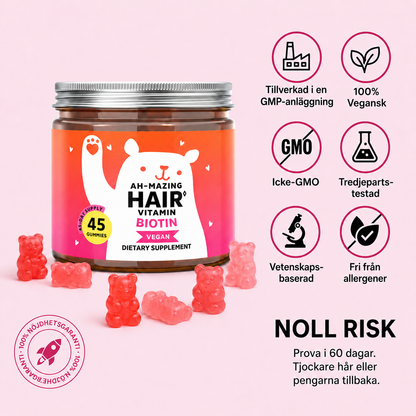 Biotin Gummies – För Längre, Tjockare & Starkare Hår